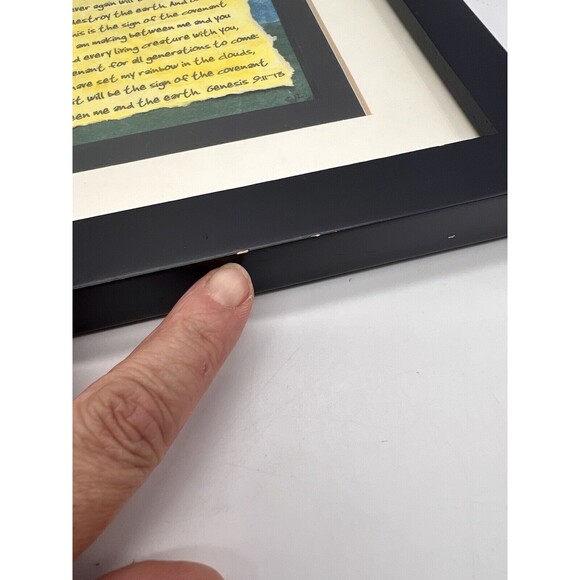 Genesis: 9 11-13 Scripture Thread Rainbow Framed Hanging Art Gods Promise Flood - Picture 9 of 11